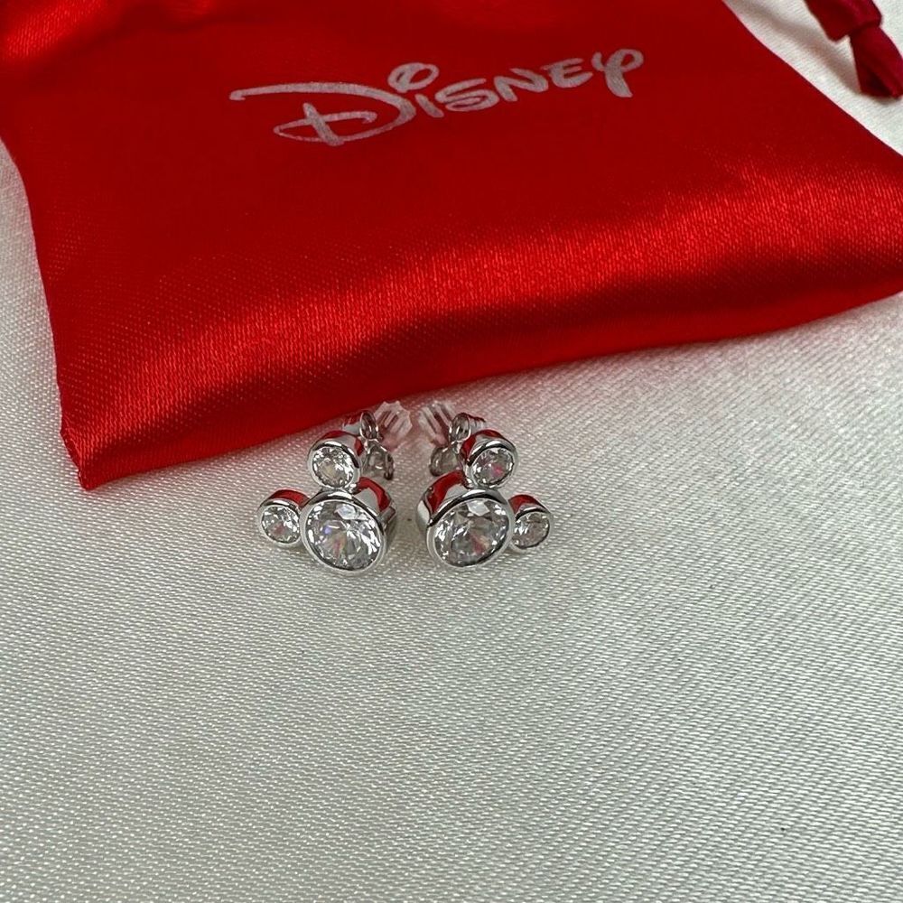 Disney‎ Mickey Mouse silver cubic zirconia stud earrings